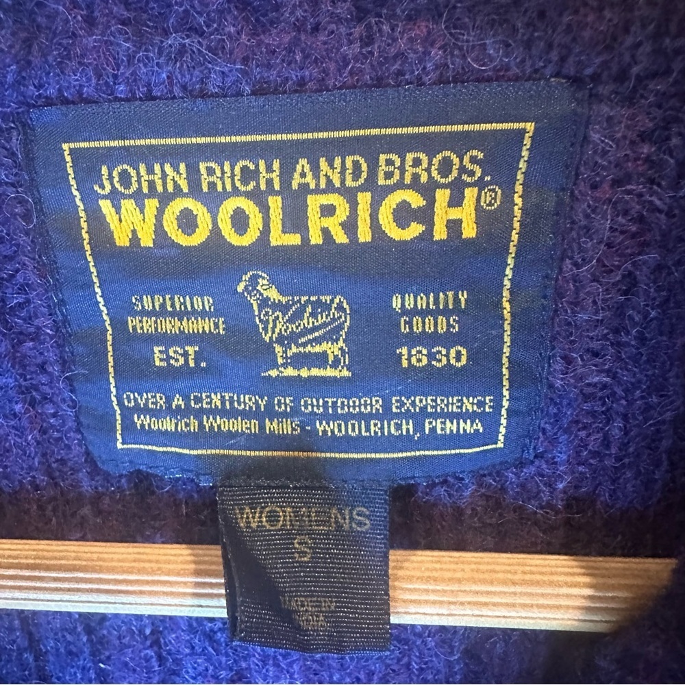 Woolrich Deep Purple Ribbed Button Cardigan - Picture 3 of 6